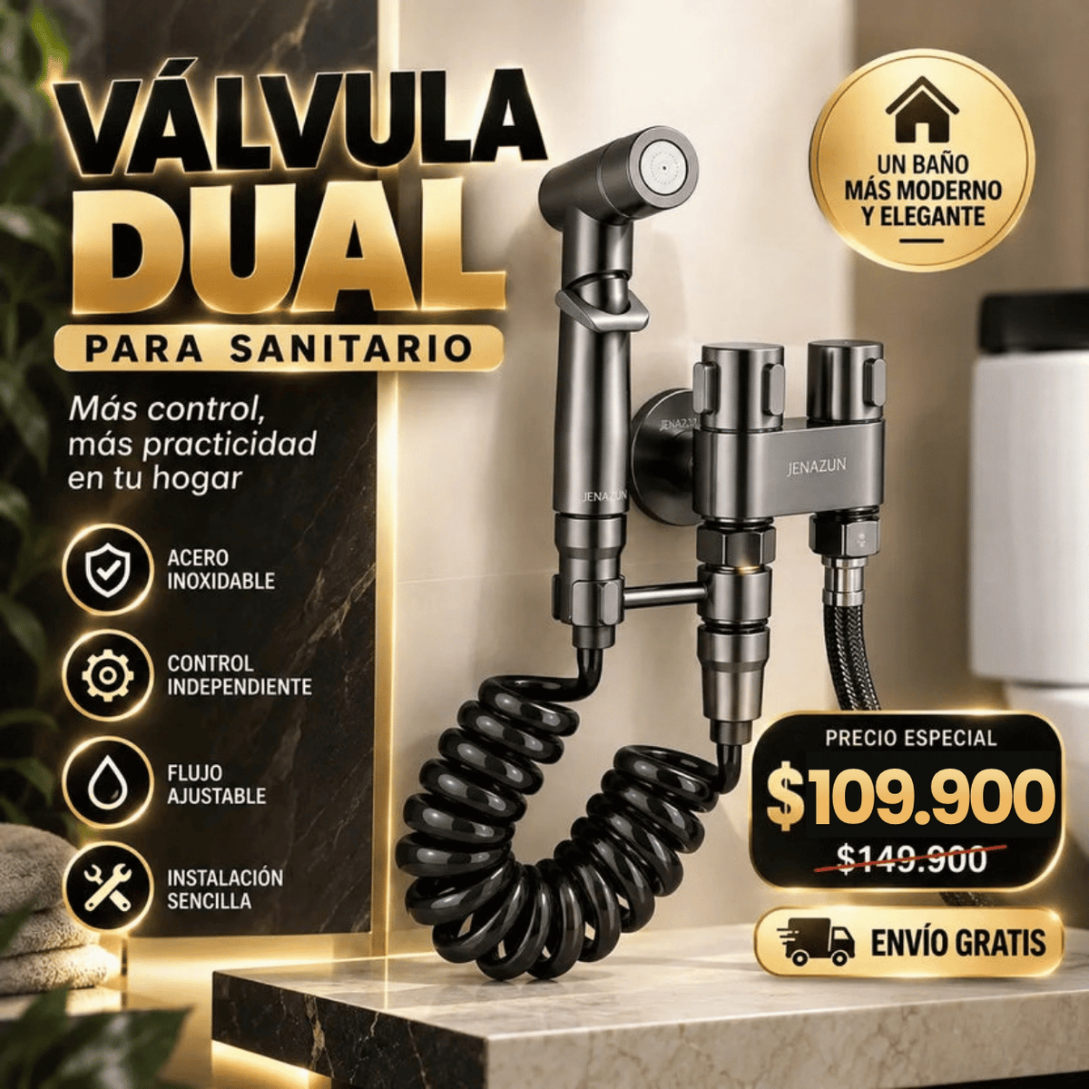 VALVULA DUAL PARA SANITARIO