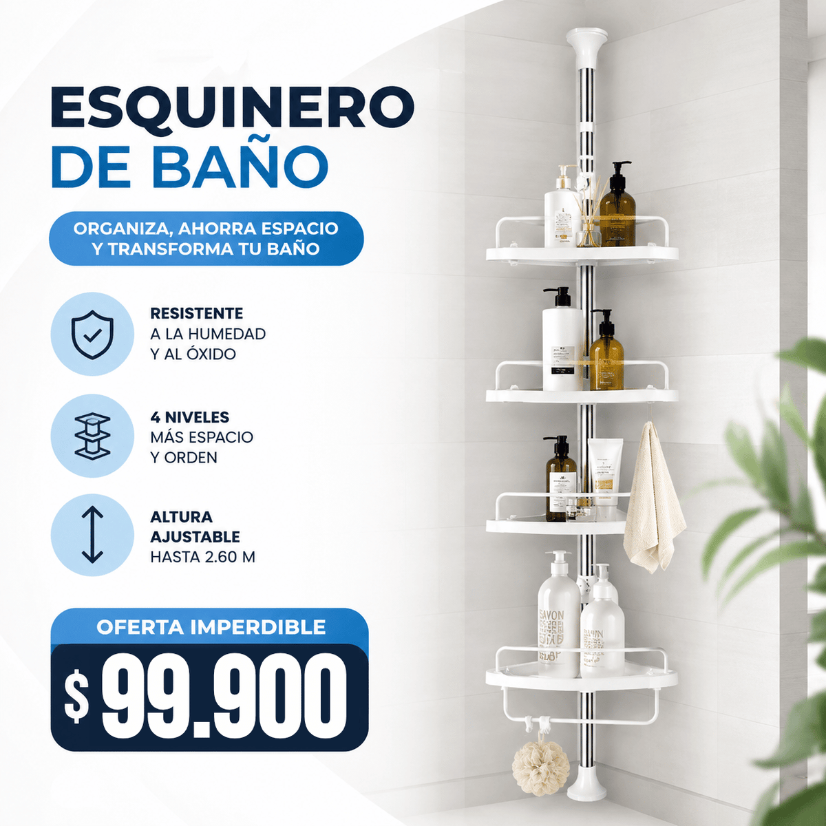 ESQUINERO ORGANIZADOR DE BAÑO
